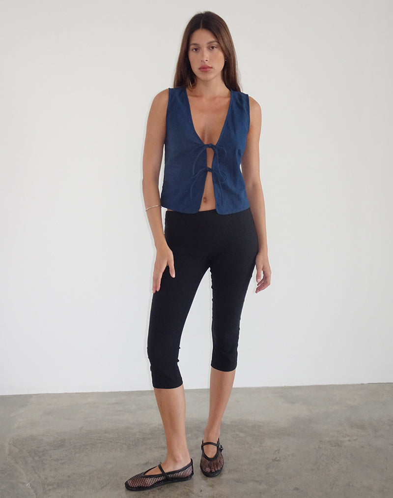 Image de Kayve Tie Front Top in Navy