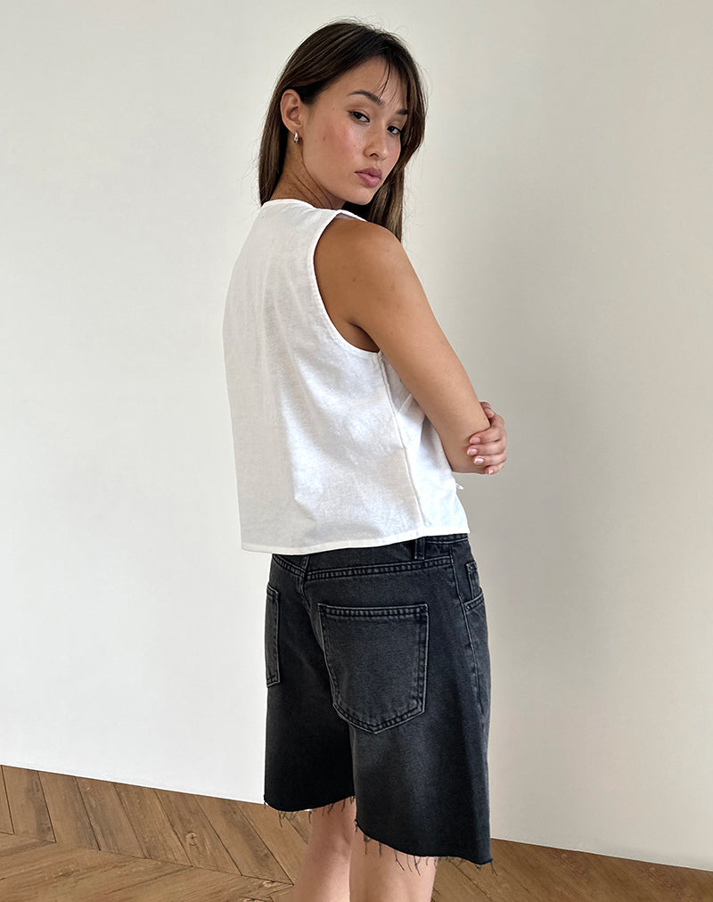 Image de Kayve Tie Front Top in Off White
