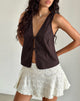 Image de Kayve Tie Front Top in Poplin Deep Mahogany