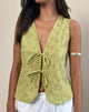 Image de Kayve Tie-Front Top in Little Daisy Broderie Lime