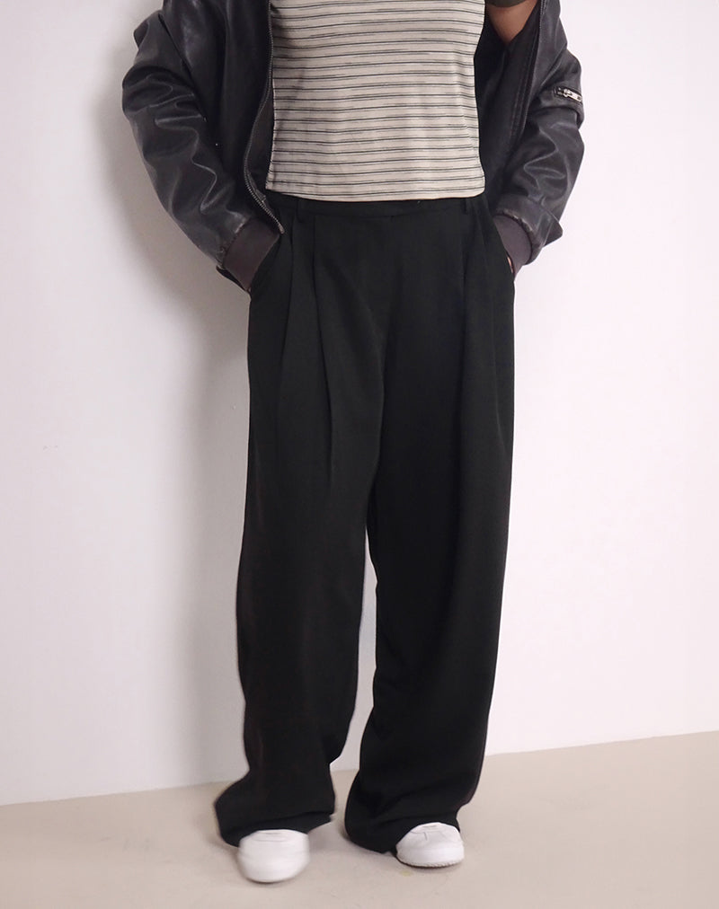 Image de Sakira Pantalon large surdimensionné en noir