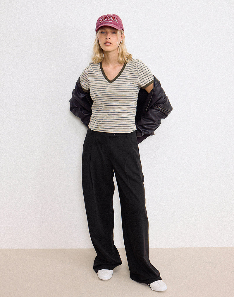 Pantalon large surdimensionné Sakira en noir