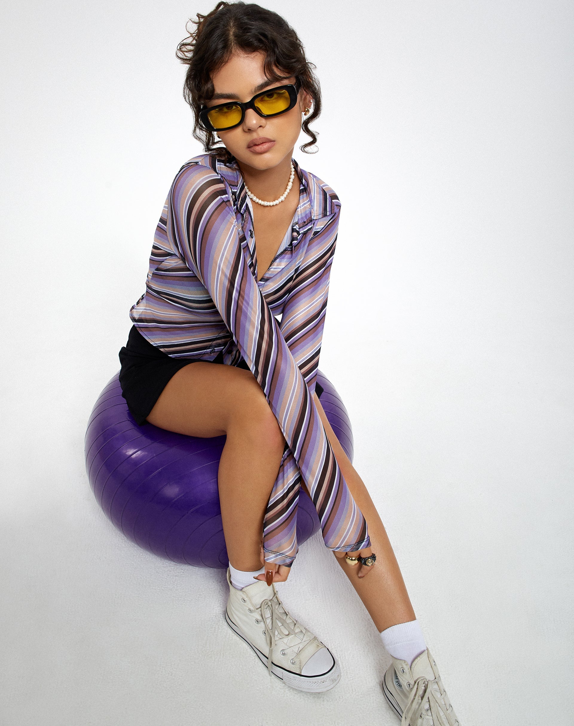 Image de Motel X Barbara Kristoffersen Kelly Shirt in 70s Diagonal