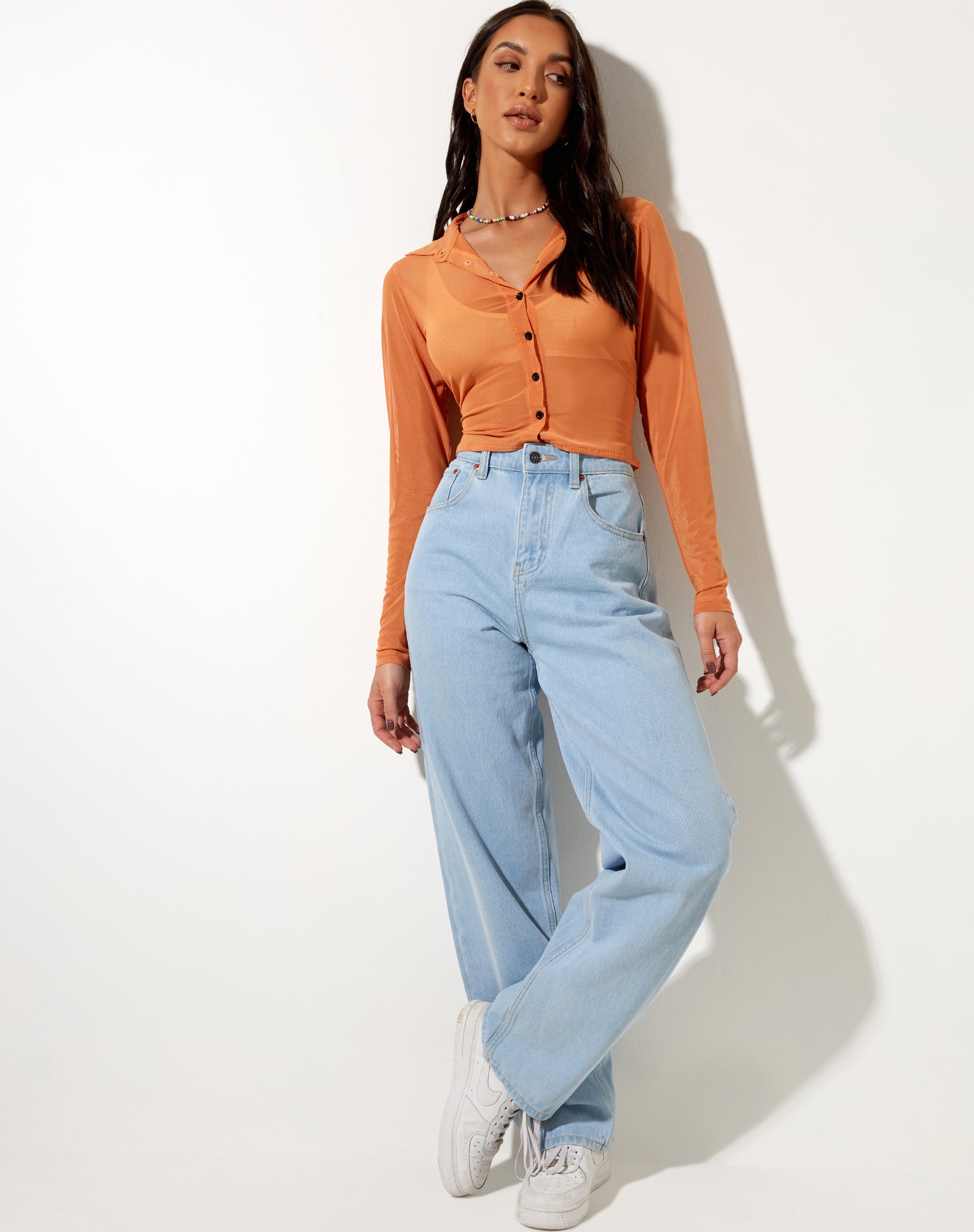 Image de la chemise Kelly en maille orange