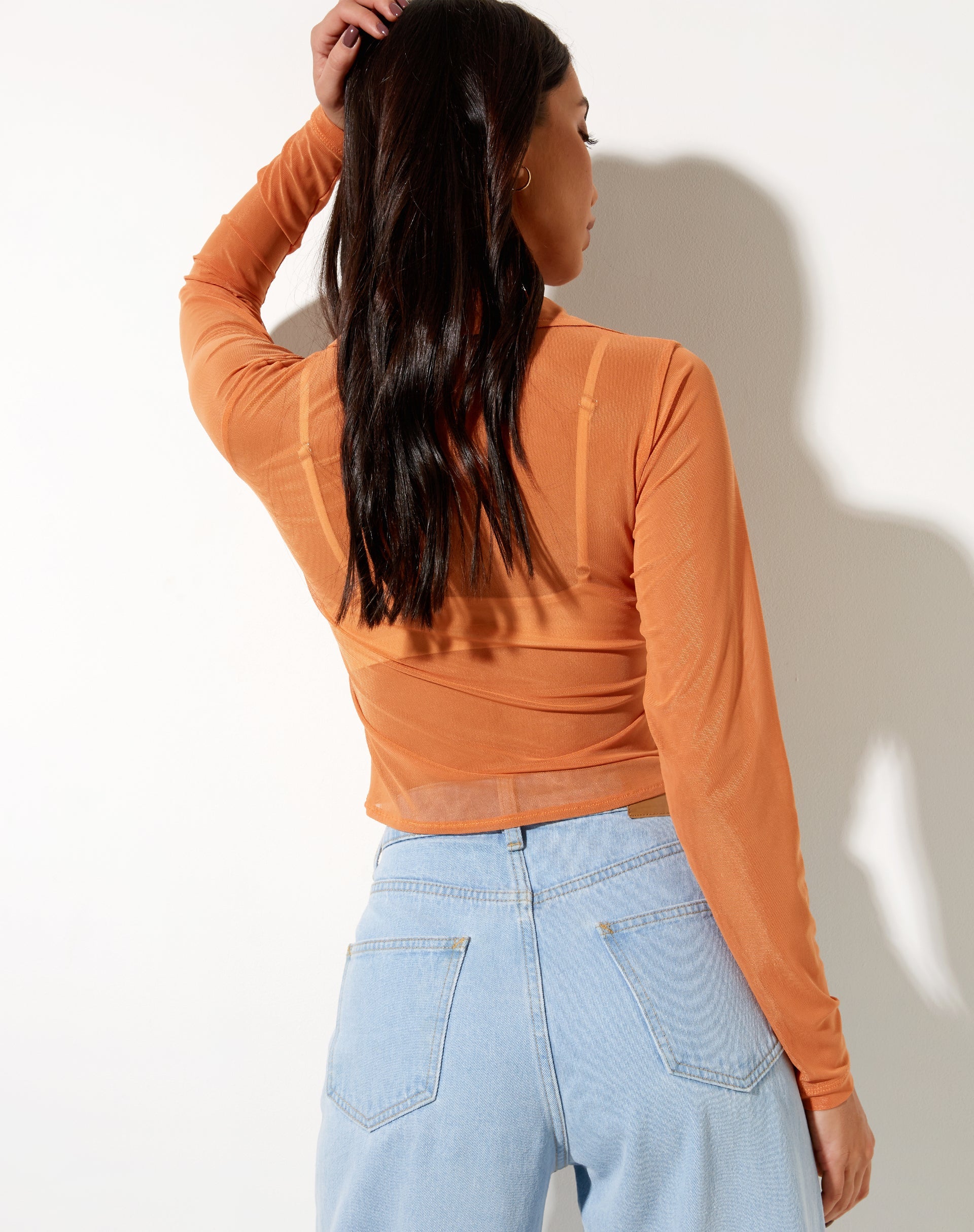 Image de la chemise Kelly en maille orange