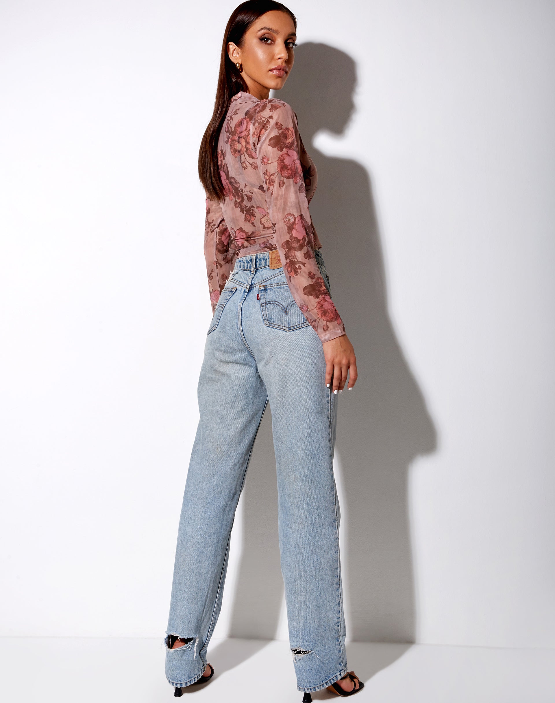 Image de la chemise Kelly en maille Peach Bloom