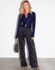 Image de la chemise Kelly en Lurex pailleté bleu marine