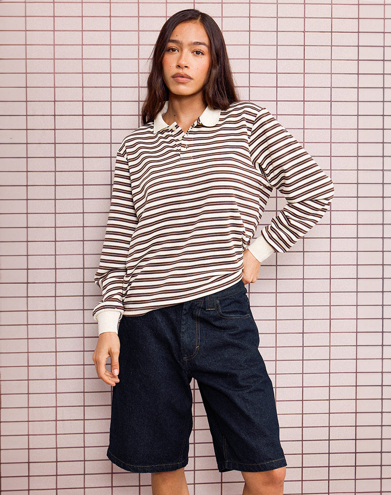 Image de la culotte courte à taille basse en indigo