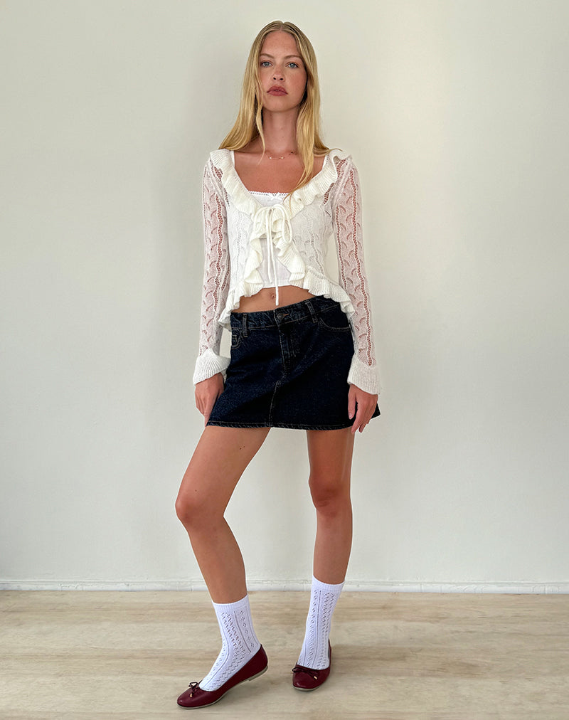 Image de Kenira Cardigan en maille Pointelle Birch Cream