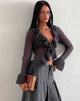 Image de Kendra Cardigan à volants en tricot anthracite foncé