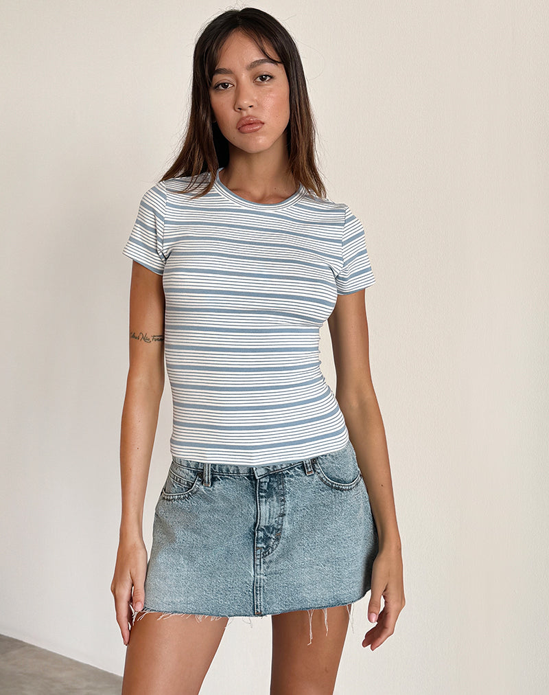 Image de Kenichi Top in Stripe Blue and White Jersey