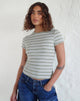 Image de Kenichi Top in Stripe Sage Green Jersey