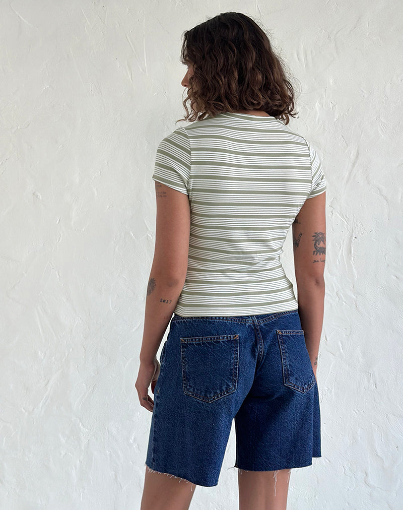 Image de Kenichi Top in Stripe Sage Green Jersey