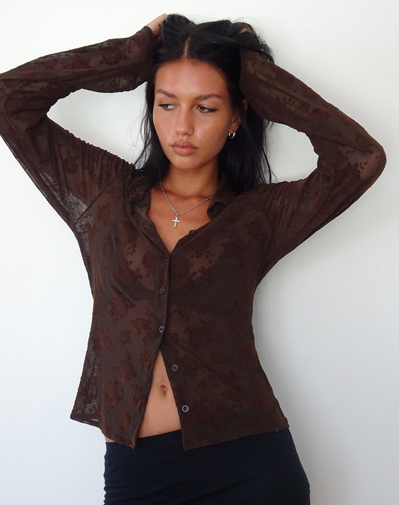 Image de Kenila Romantic Rose Shirt in Flock Brown