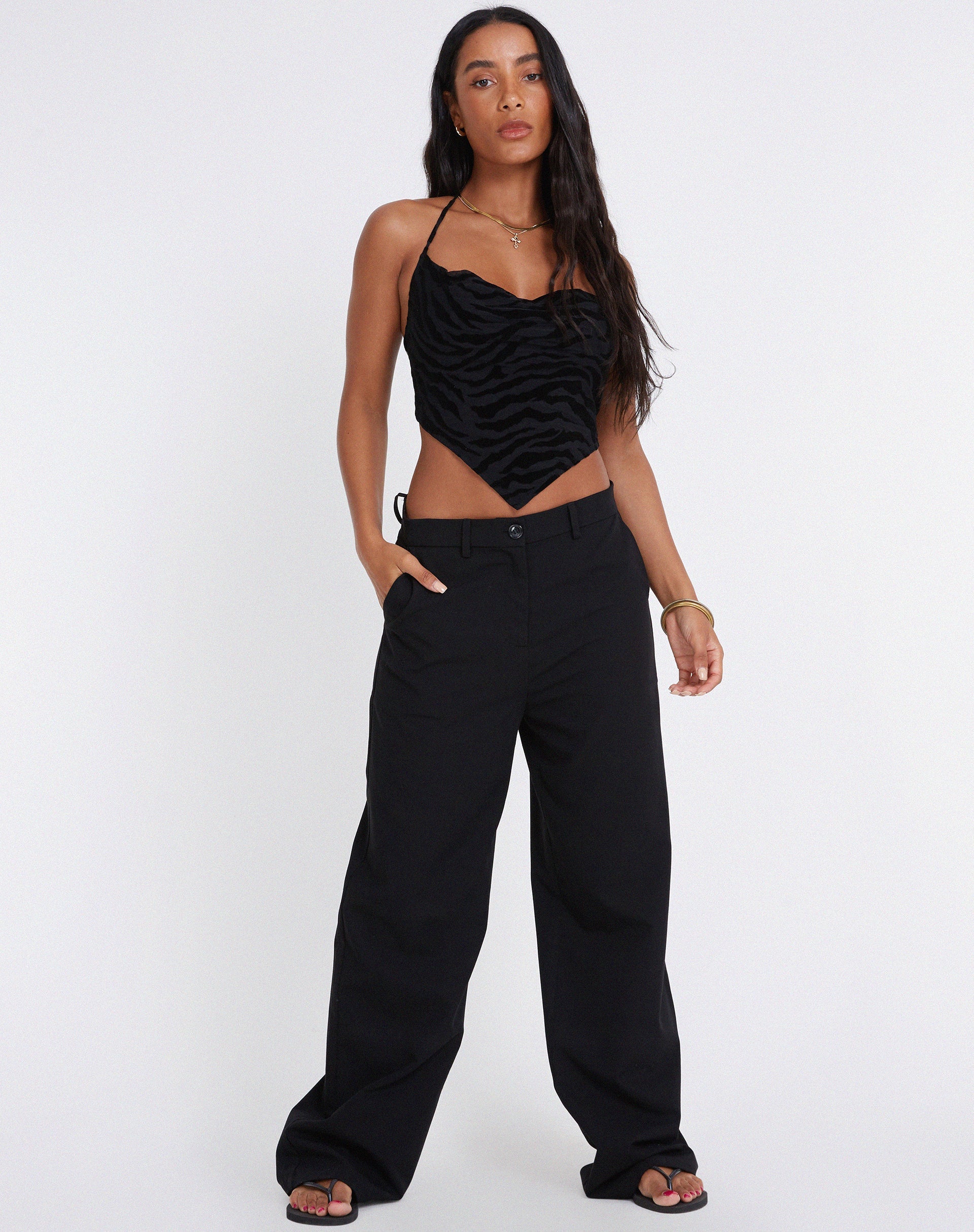 Image de Ketia Crop Top en Zebra Flock Black