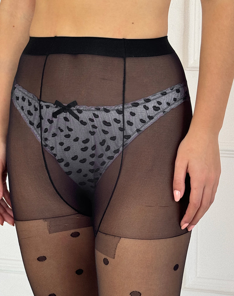 Tanga Adrienne en Micro Lips Rose Noir
