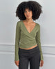 Image de Kien Long Sleeve Wrap Top in Olive
