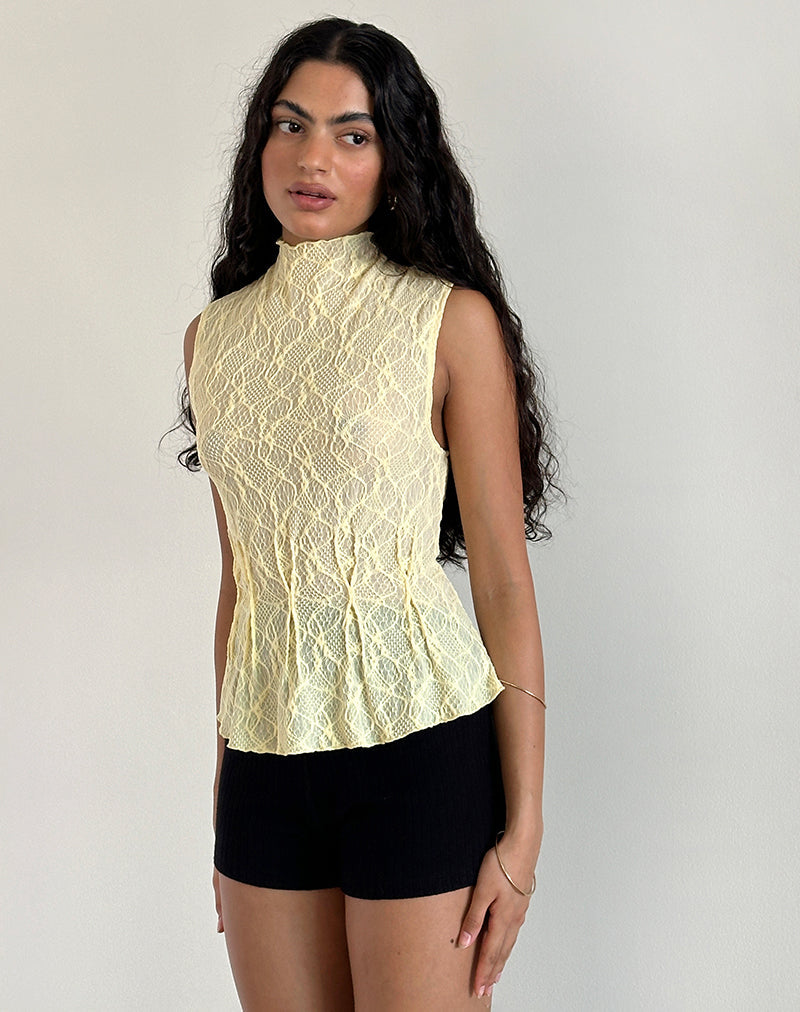 Image du Top Kimbra en jaune texturé