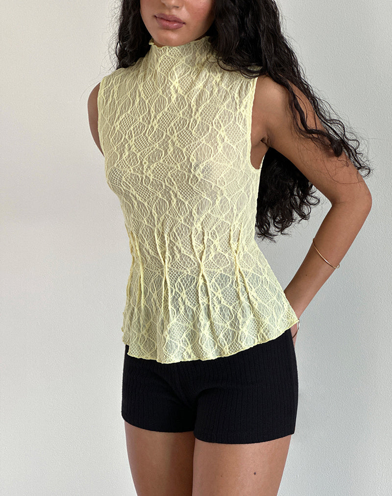 Image du Top Kimbra en jaune texturé