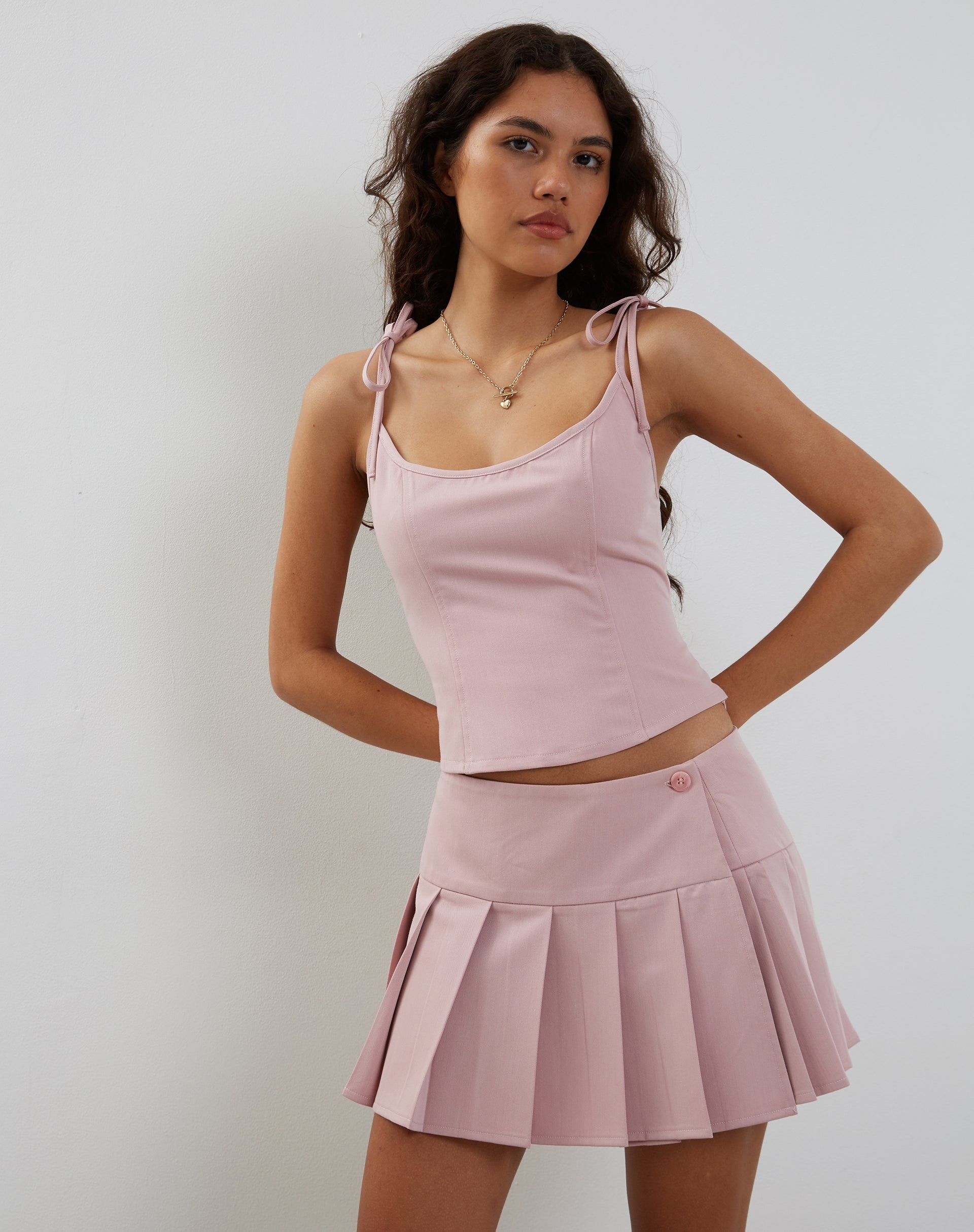 Image de Kiona Corset Top in Pink Tailoring