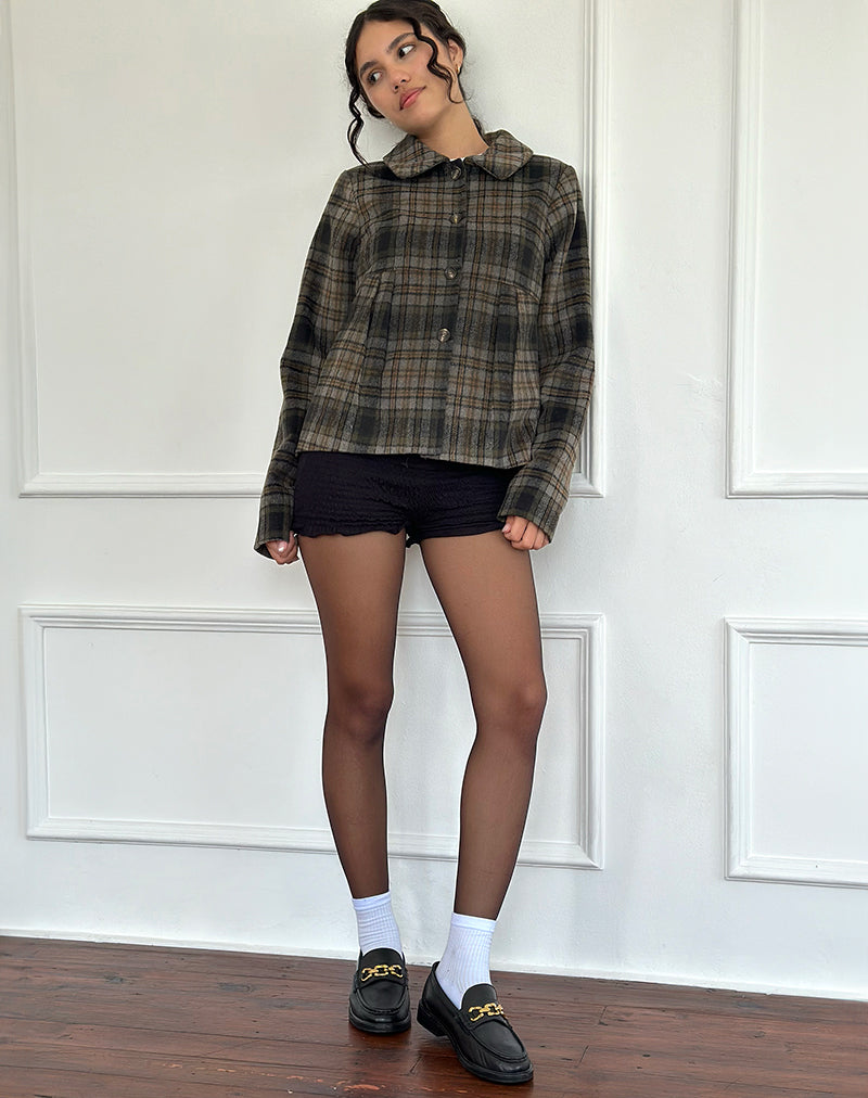 Image de Kisaki Swing Coat in Check Yellow