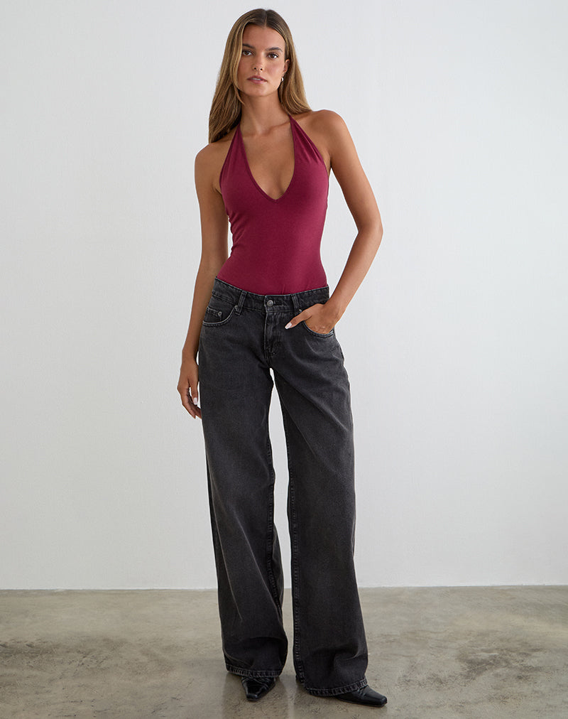 Image du body Kitty Deep Plunge en bordeaux