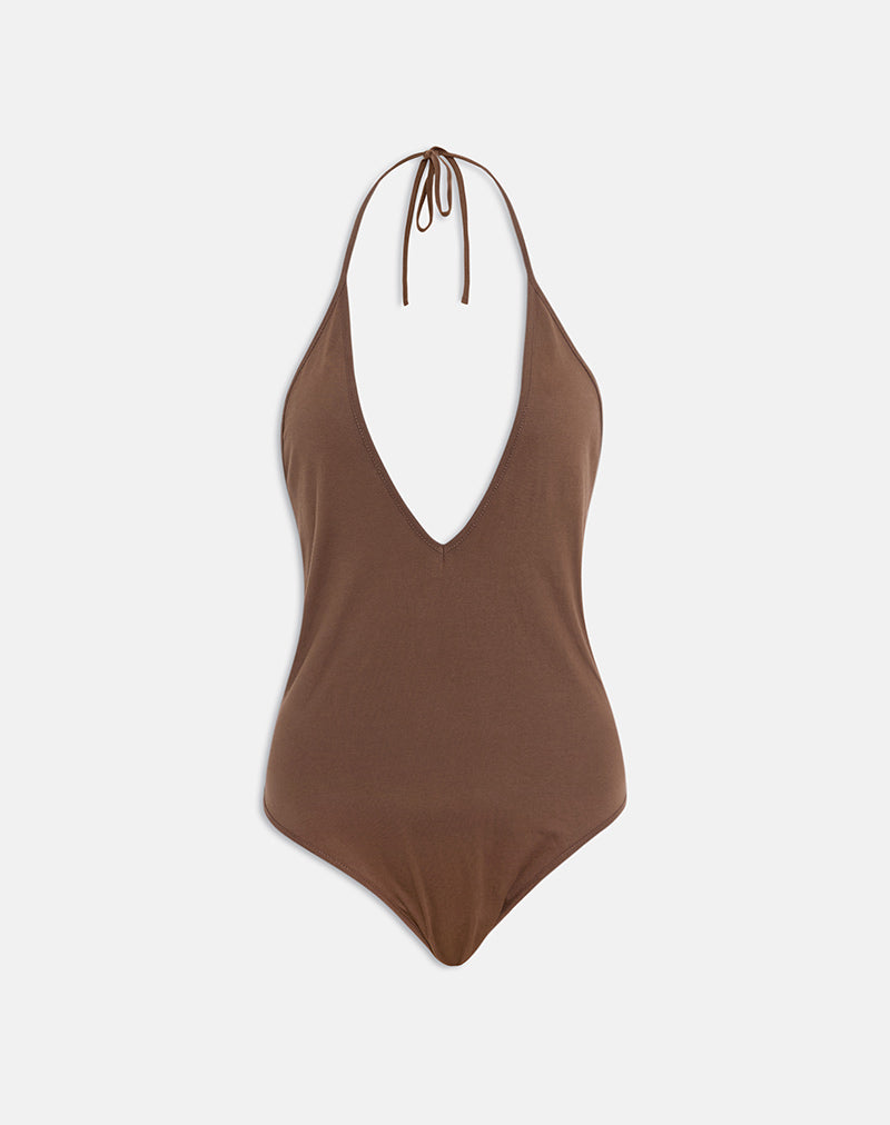 Image du body Kitty Deep Plunge en couleur cacao