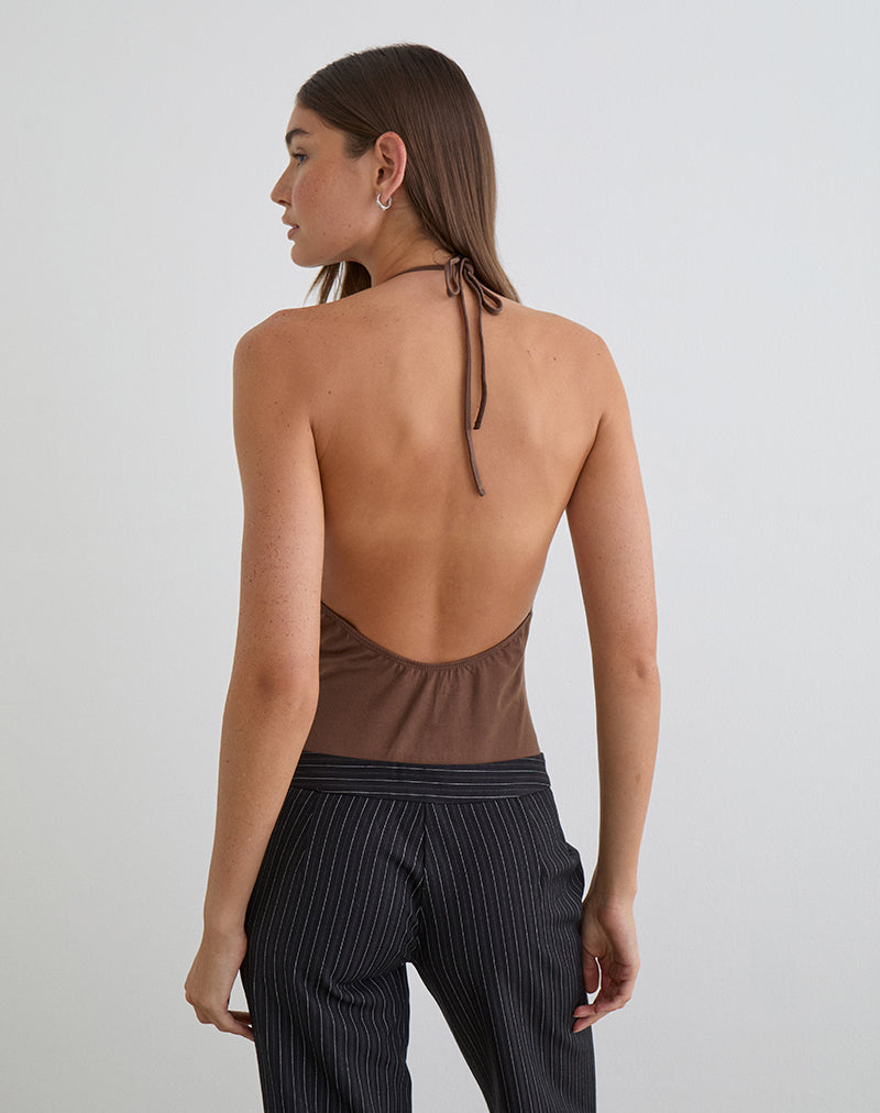 Image du body Kitty Deep Plunge en couleur cacao