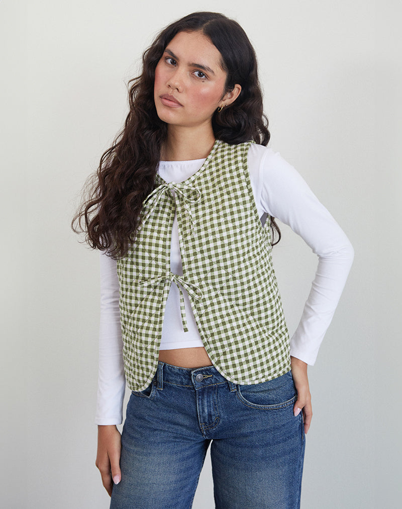 Image de la veste Kitza en vichy olive