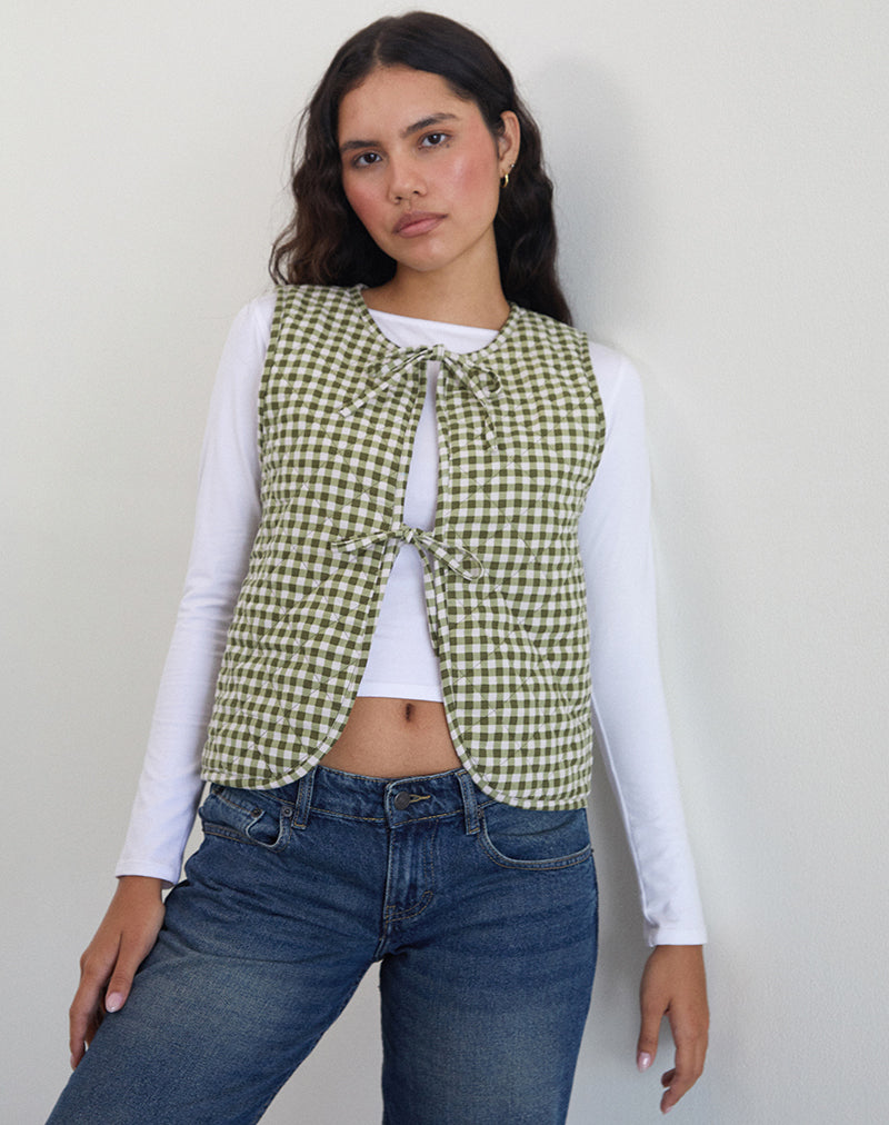 Image de la veste Kitza en vichy olive
