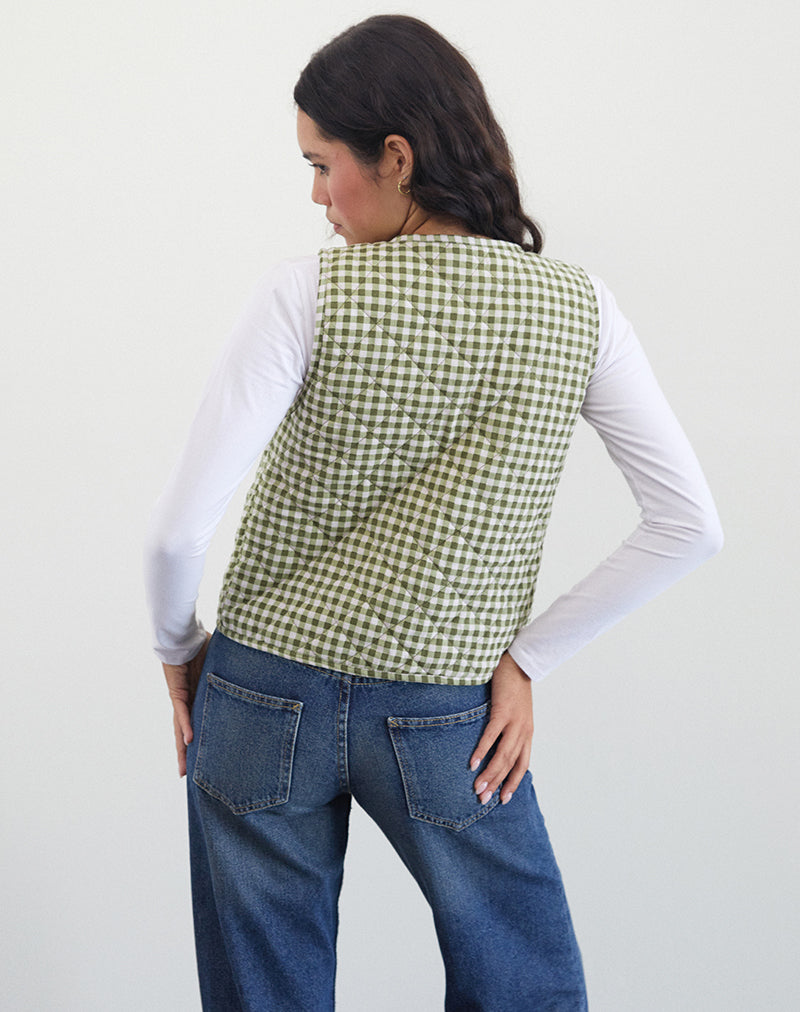 Image de la veste Kitza en vichy olive