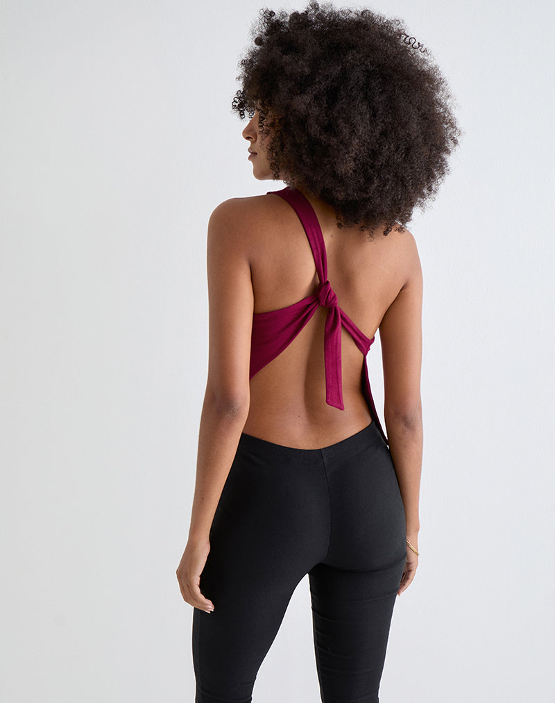 Image de Klazari Top in Rayon Jersey Burgundy