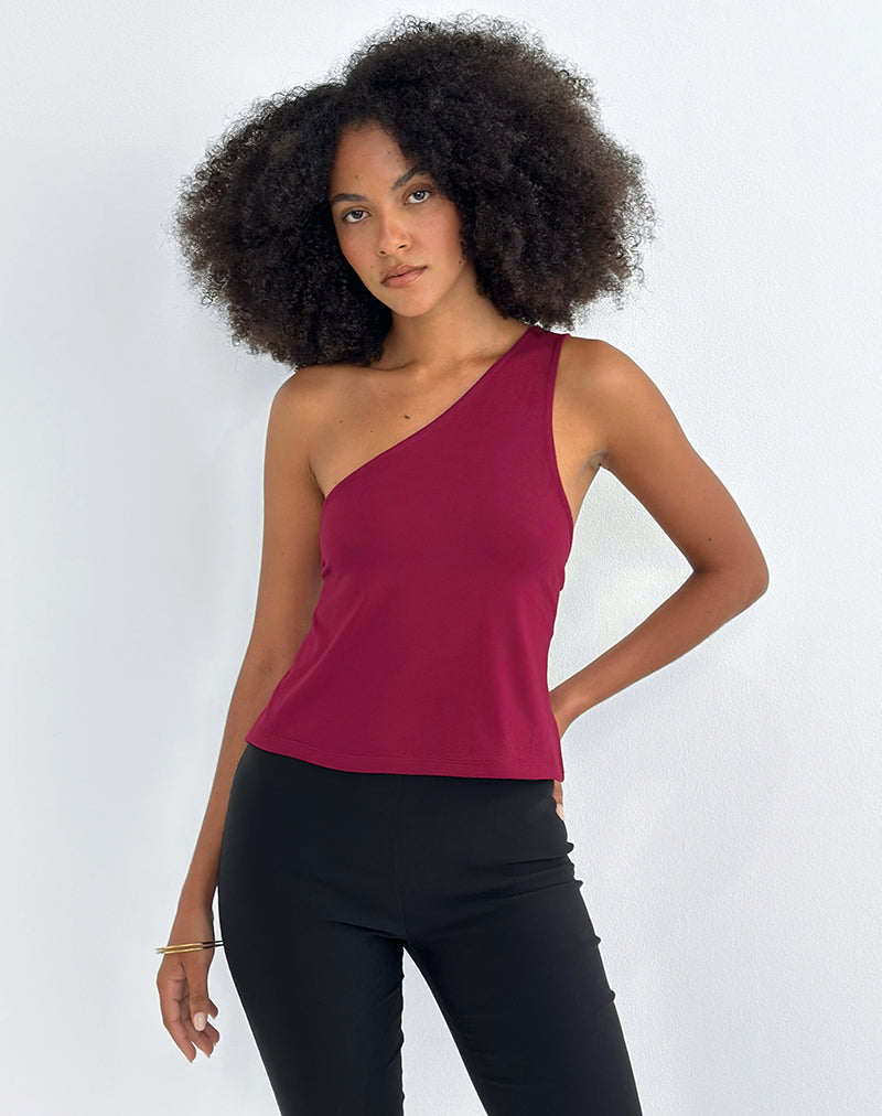 Image de Klazari Top in Rayon Jersey Burgundy