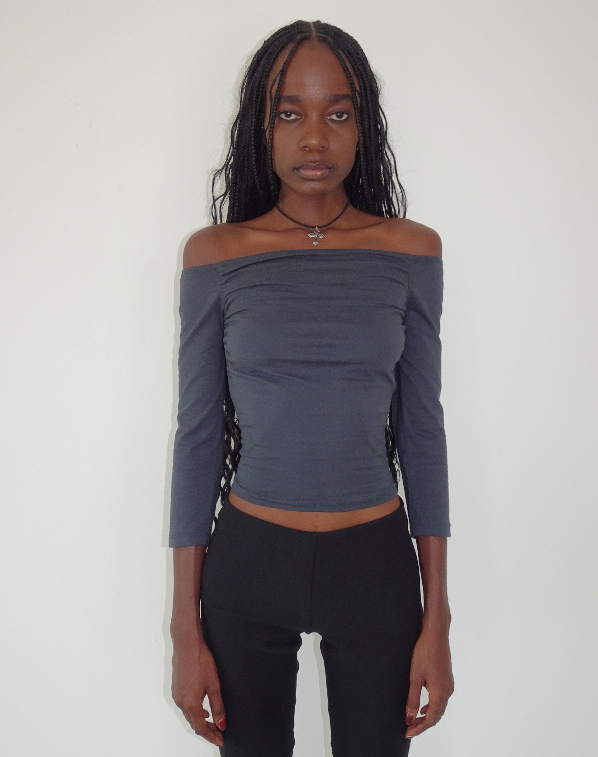 Image de Koby Off Shoulder Bardot Top in Ocean Storm