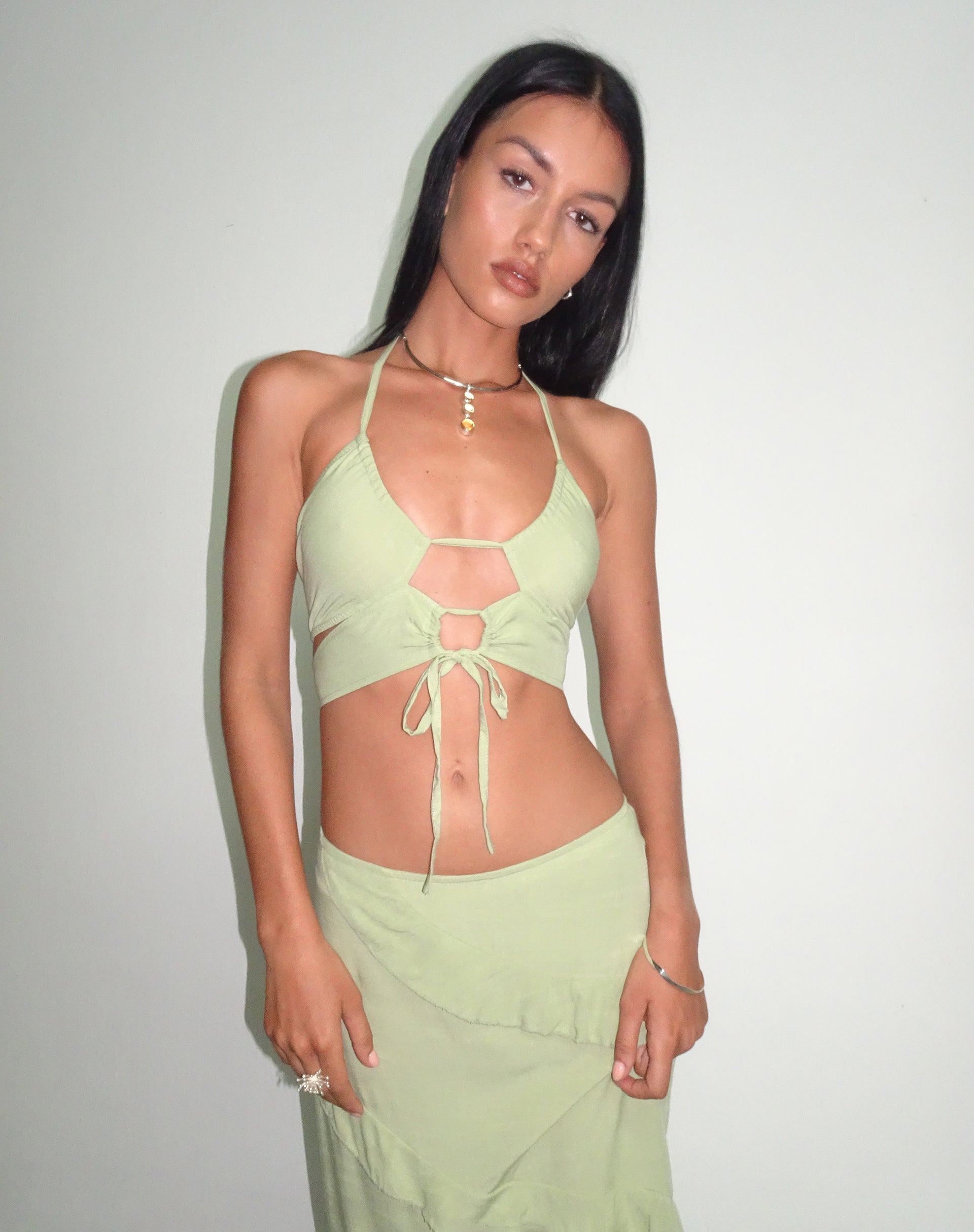Image de Koen Cut Out Top in Mint Sage