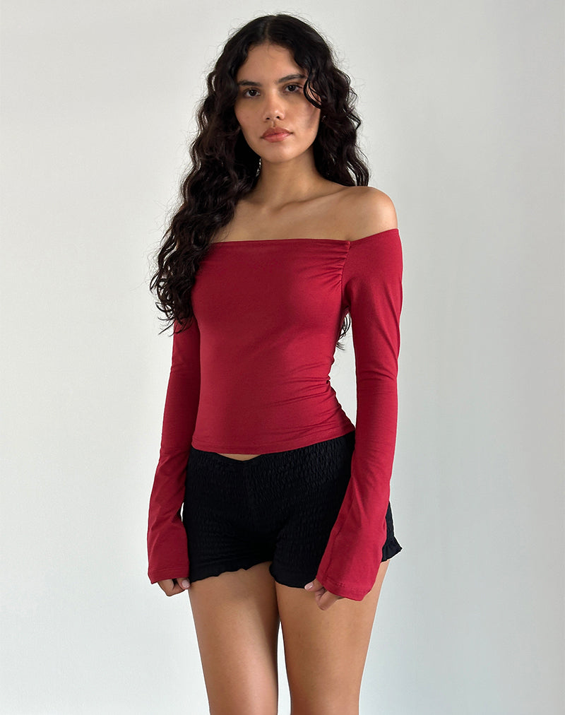 Image de Korby Long Sleeve Top in Adrenaline Red