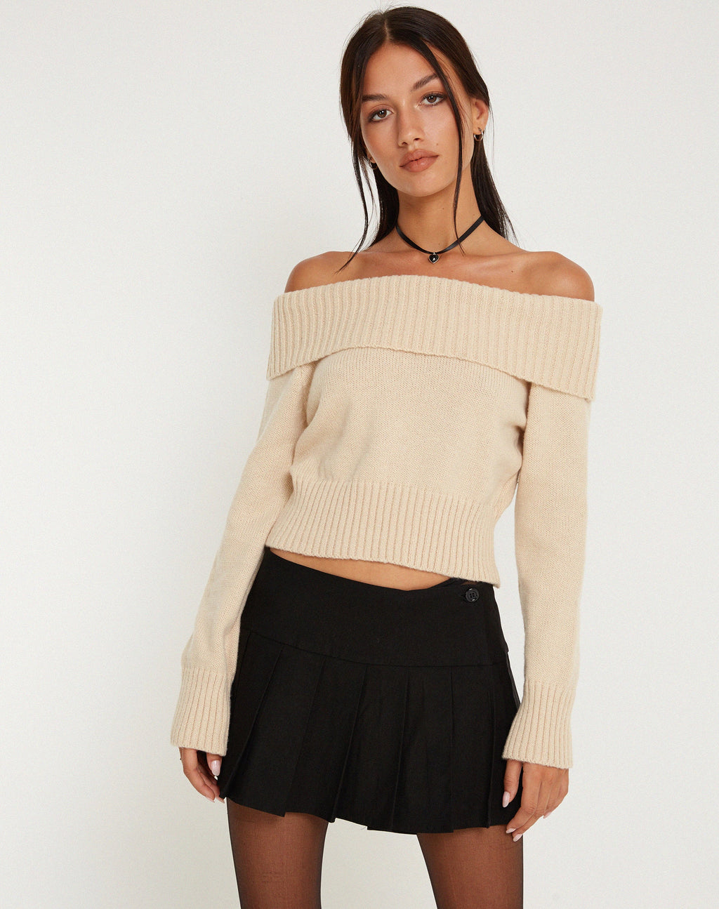Koriya Bardot Top in Birch Cream