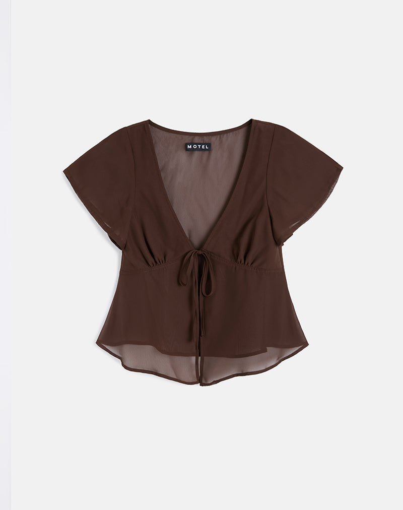 Image de Kota Chiffon Blouse Top in Brown