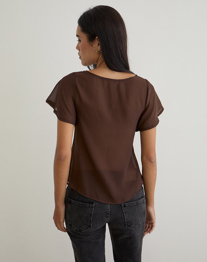 Image de Kota Chiffon Blouse Top in Brown