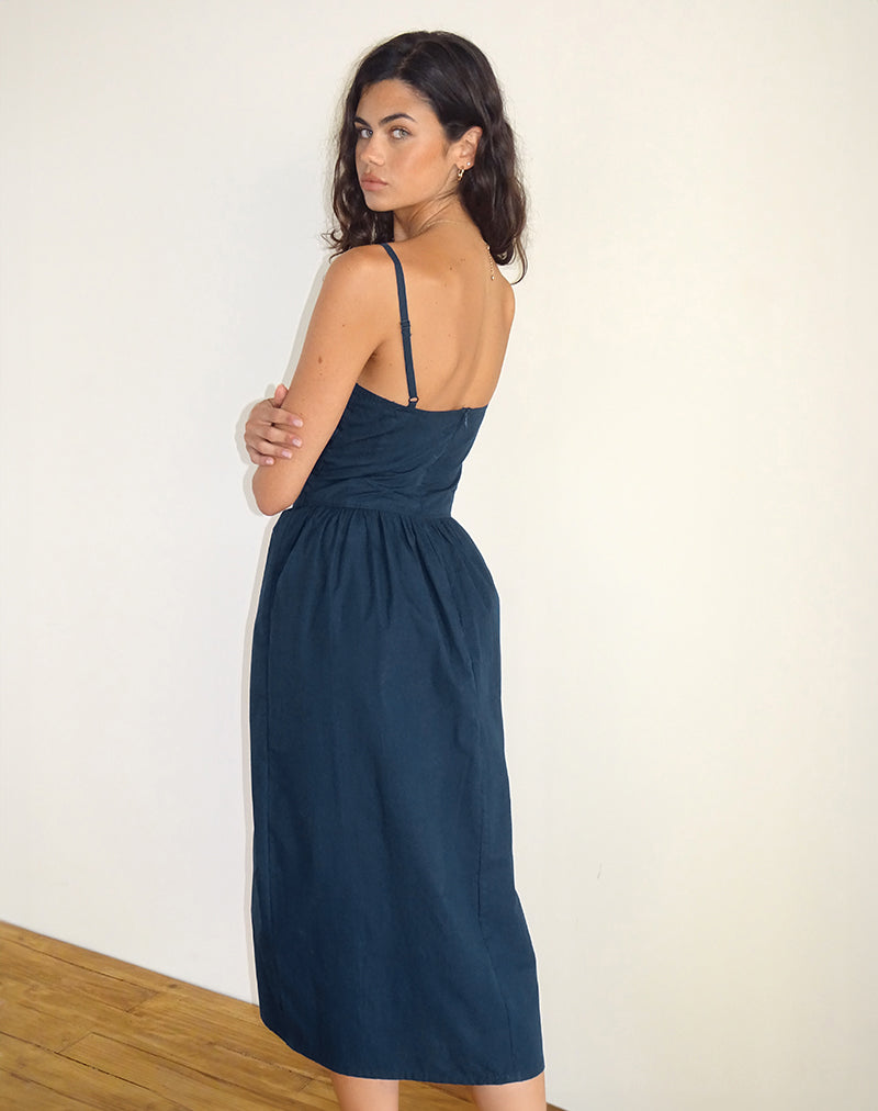 image de Krista Maxi Dress in Poplin Navy