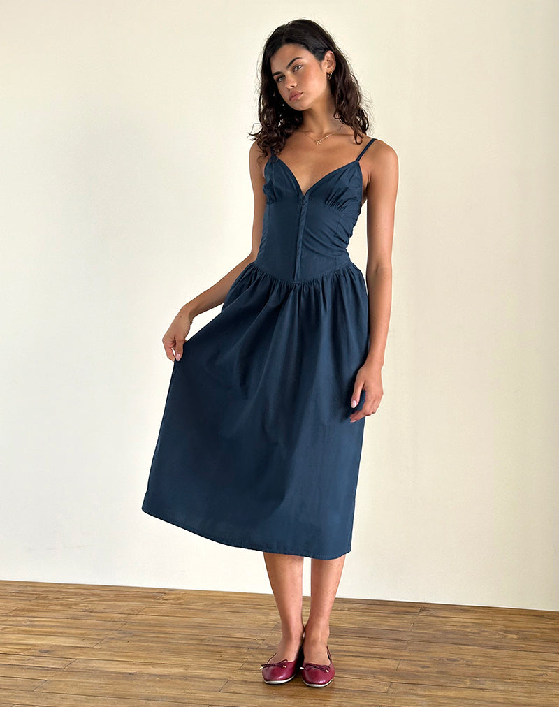 image de Krista Maxi Dress in Poplin Navy