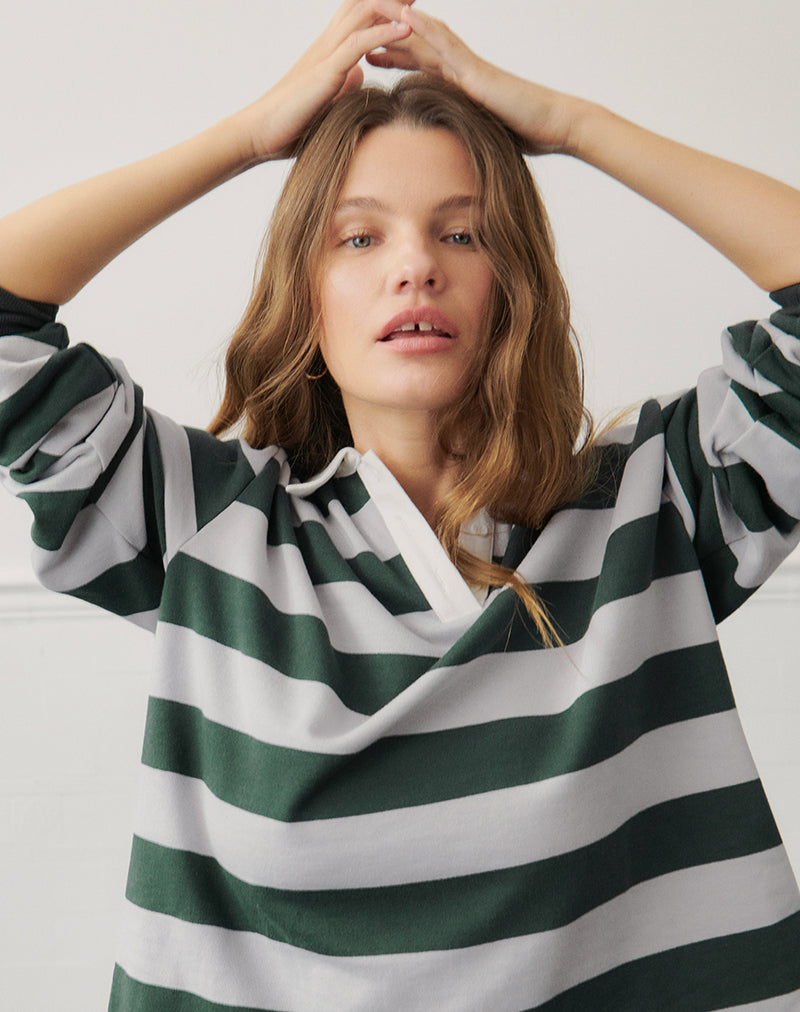 Image de Kumara Rugby Shirt en vert, kaki et blanc