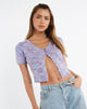 Image de MOTEL X JACQUIE Kusha Crop Top in Mix Space Dye Knit Lilac