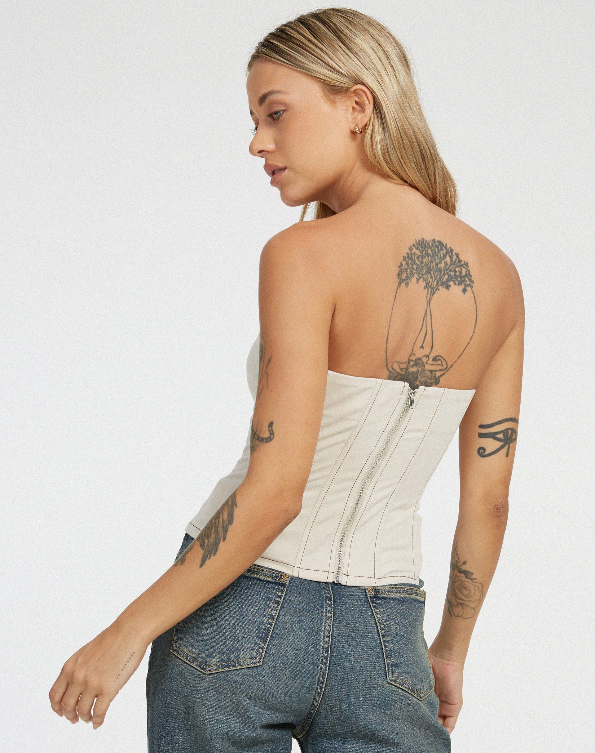 image de Kyana Corset en Ecru Brown Stitch