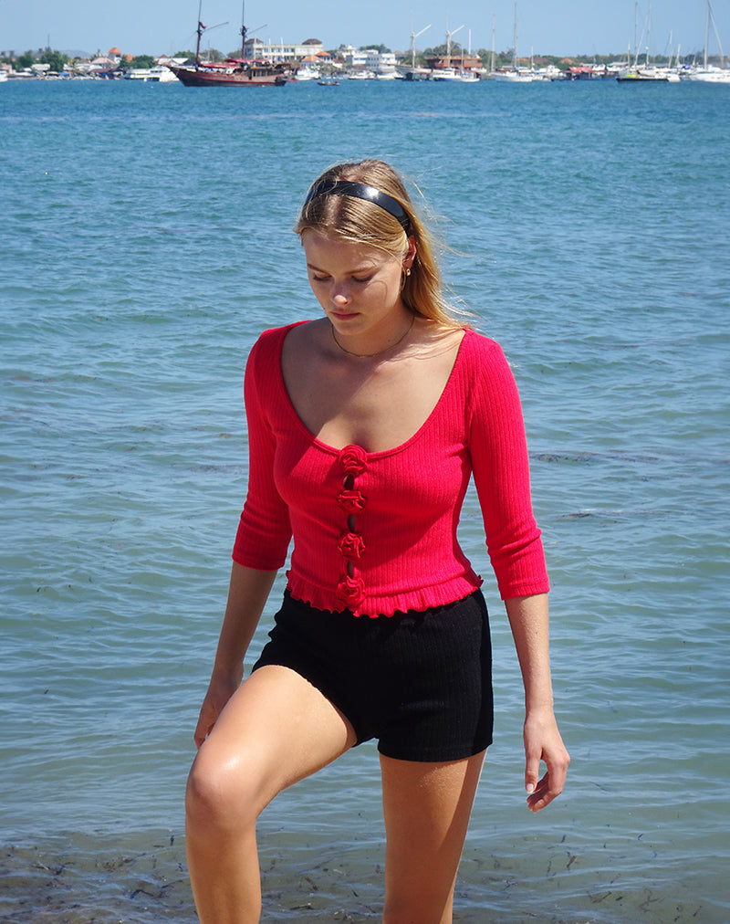Image de Short Kyomi en noir côtelé