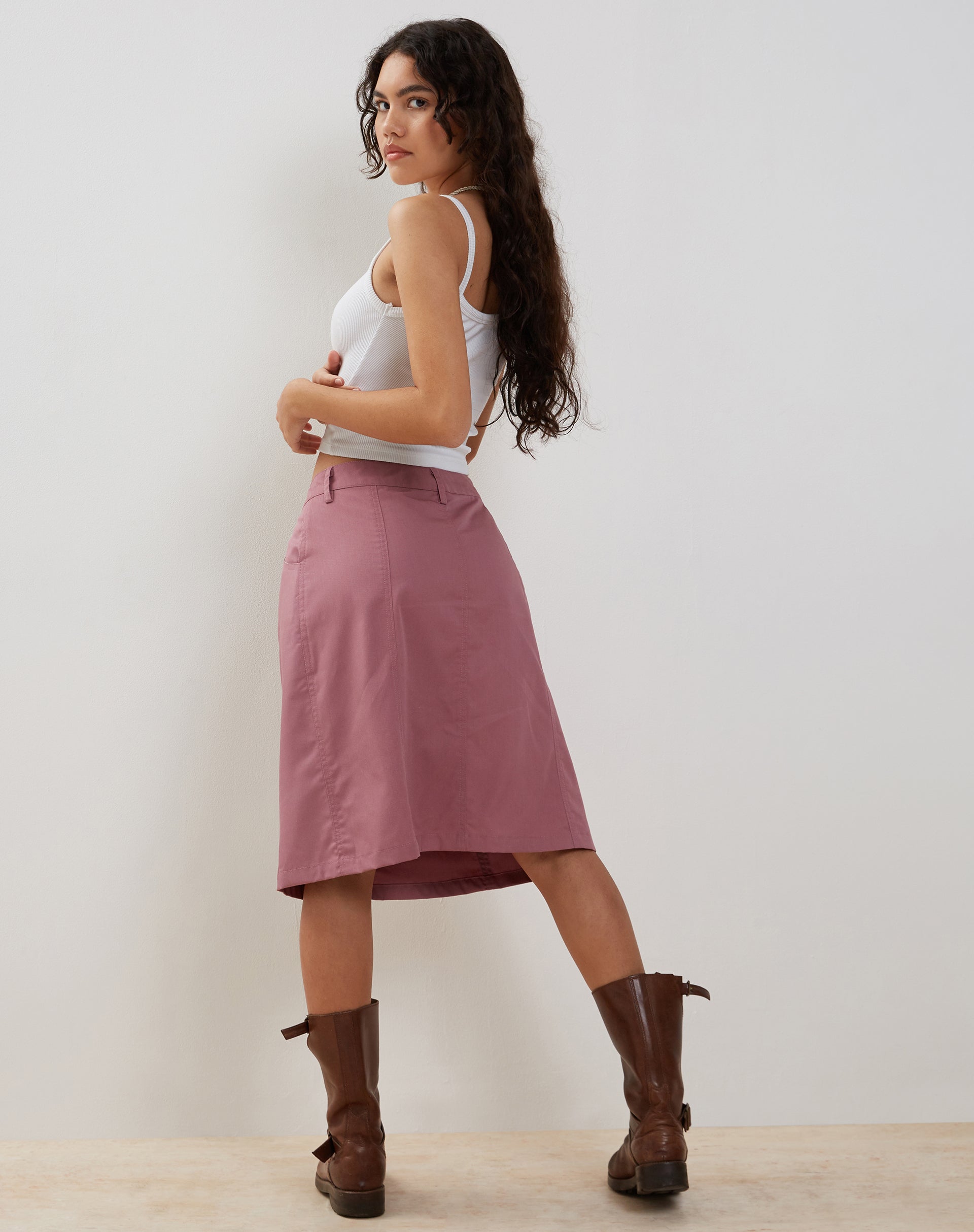Image de Kyst Cargo Midi Skirt in Mauve