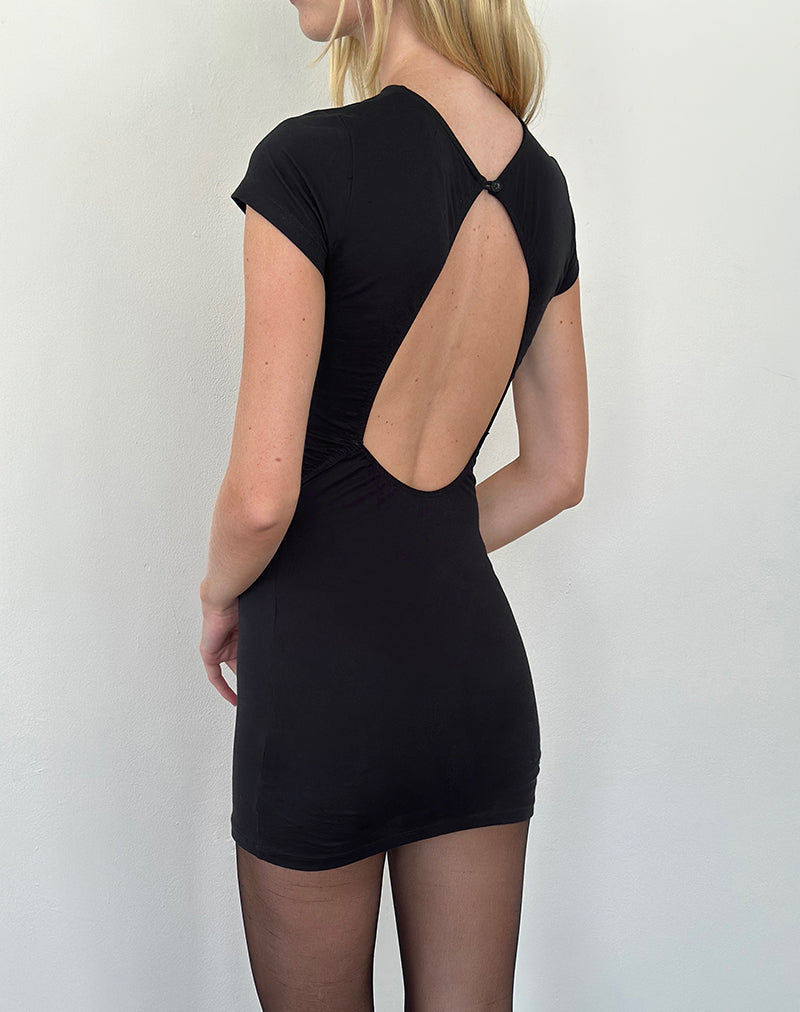 Mini robe Kyuki en lycra noir