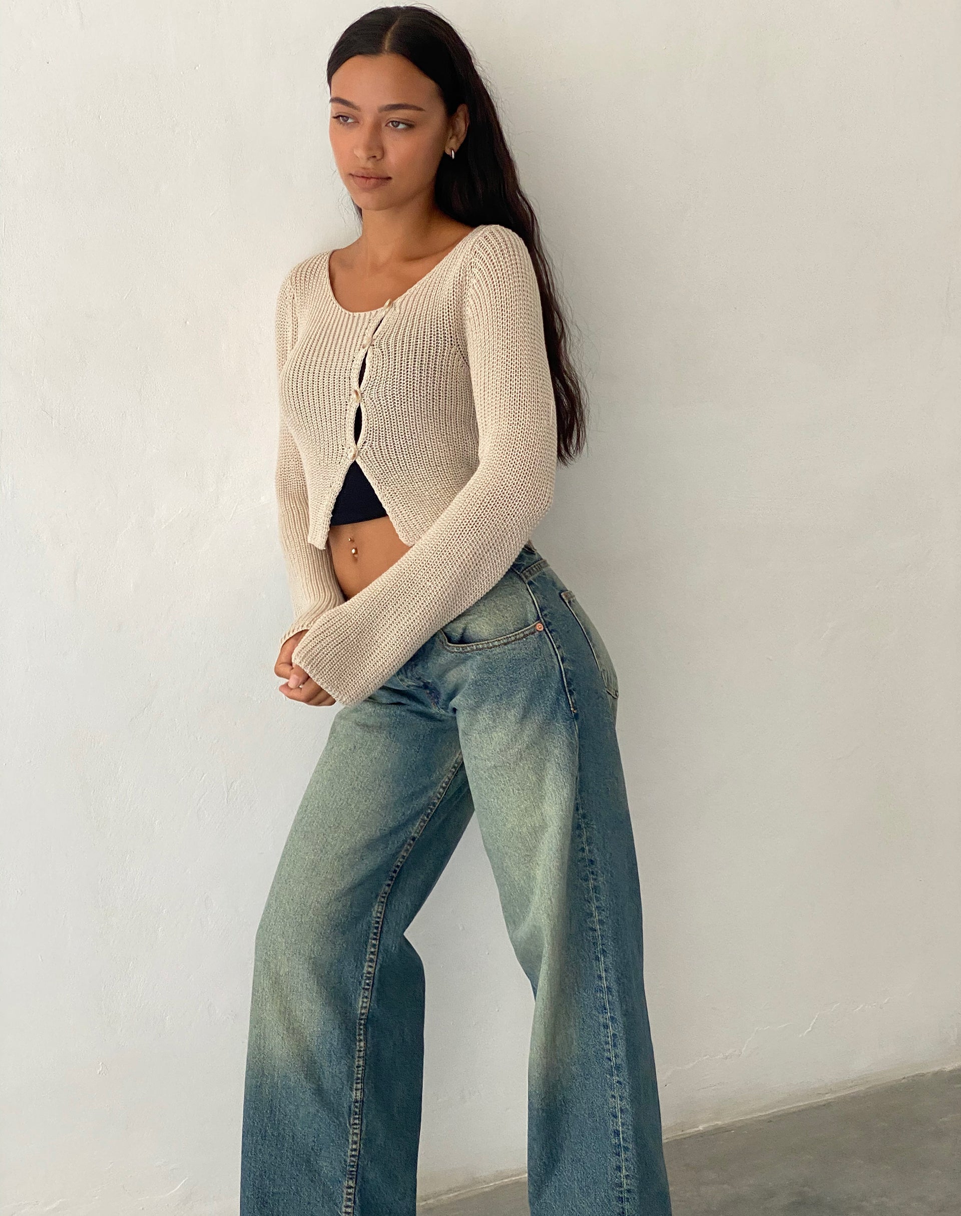 Image de Kazayo Long Sleeve Knit Top in Natural