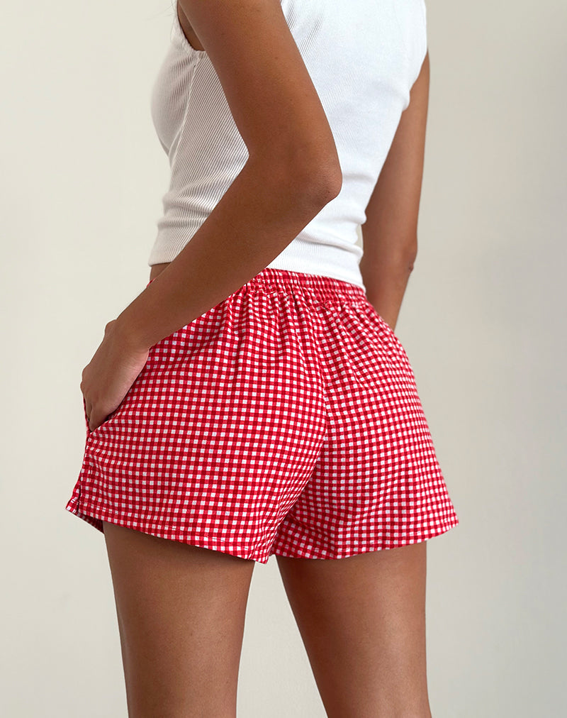 Image de Laboxe Short en vichy rouge