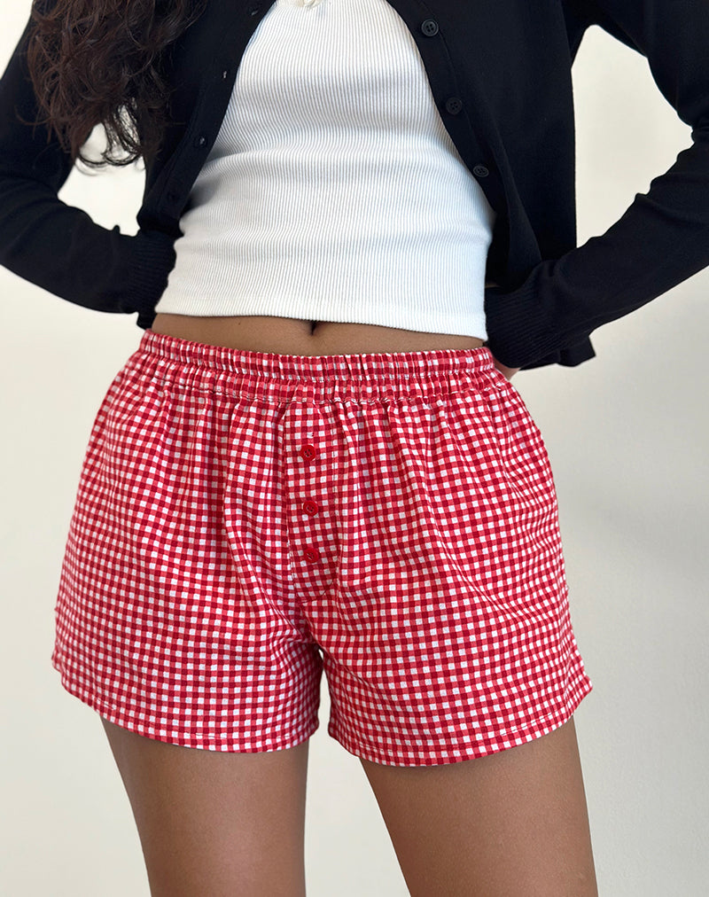 Image de Laboxe Short en vichy rouge